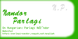 nandor parlagi business card